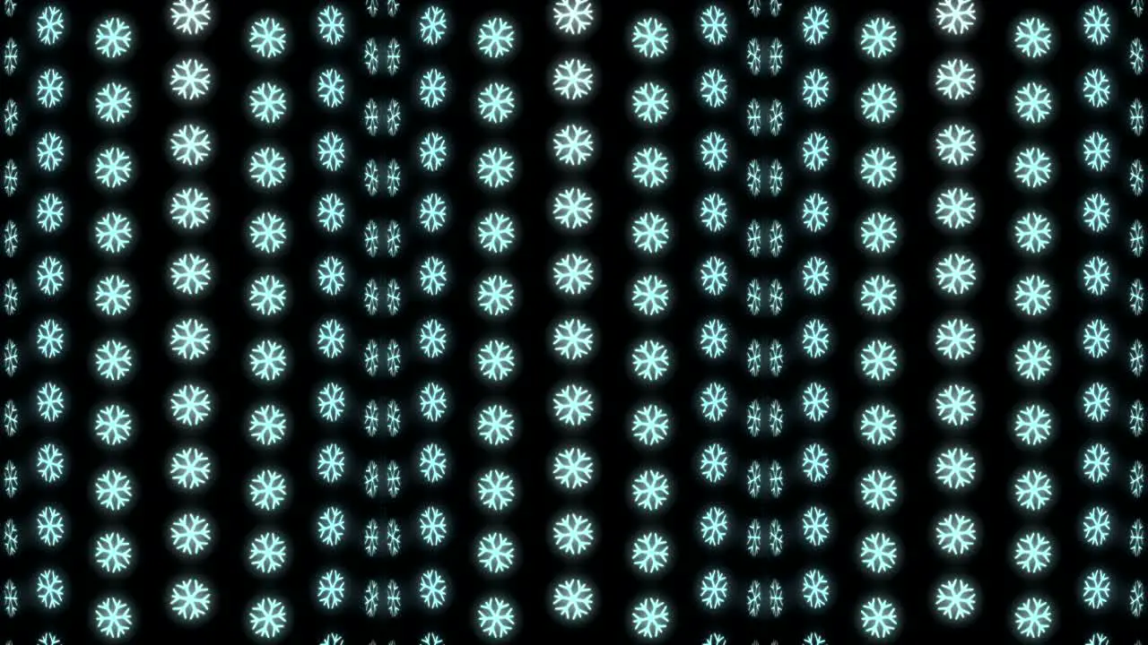 Neon Christmas Pattern Background of Snowflake in White and Black Looping animation