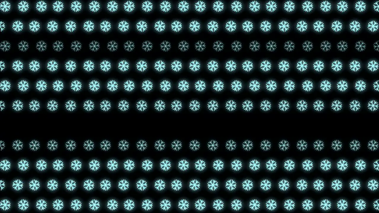 Strobe Neon Christmas Pattern Background of Snowflake in White and Black Looping animation Strobing