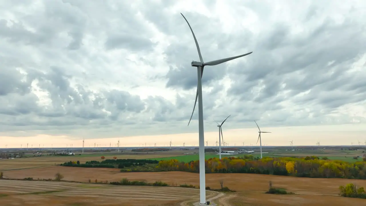 Camera tilting down across the length of the turbine