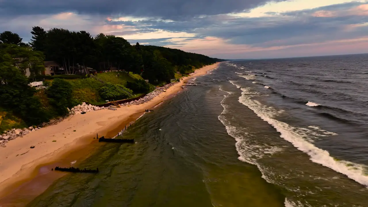 Dolly motion up the south looking shoreline