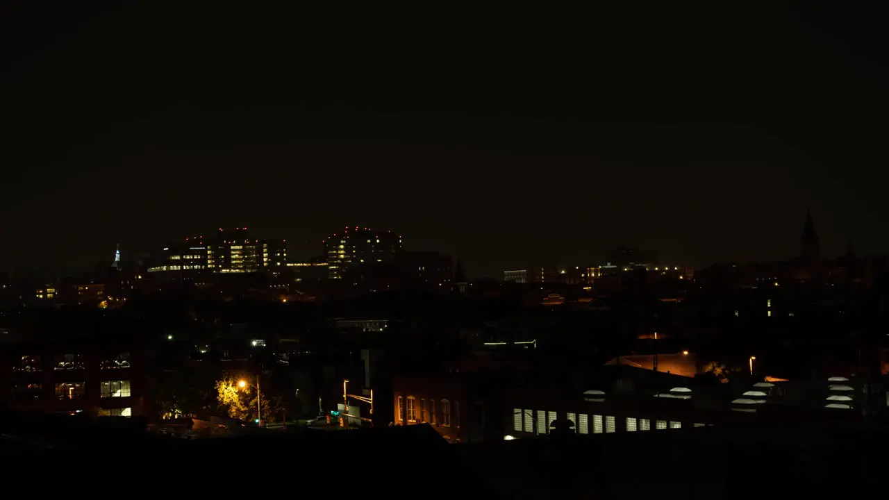 Thunderstorm timelapse in off of balcony facing the city