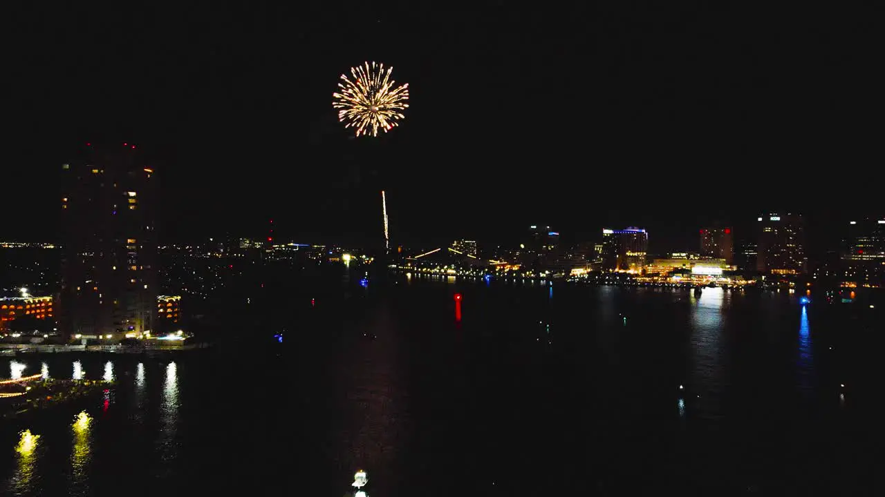 Mesmerizing forward flight into the heart of the July 4th celebration in Norfolk Virginia