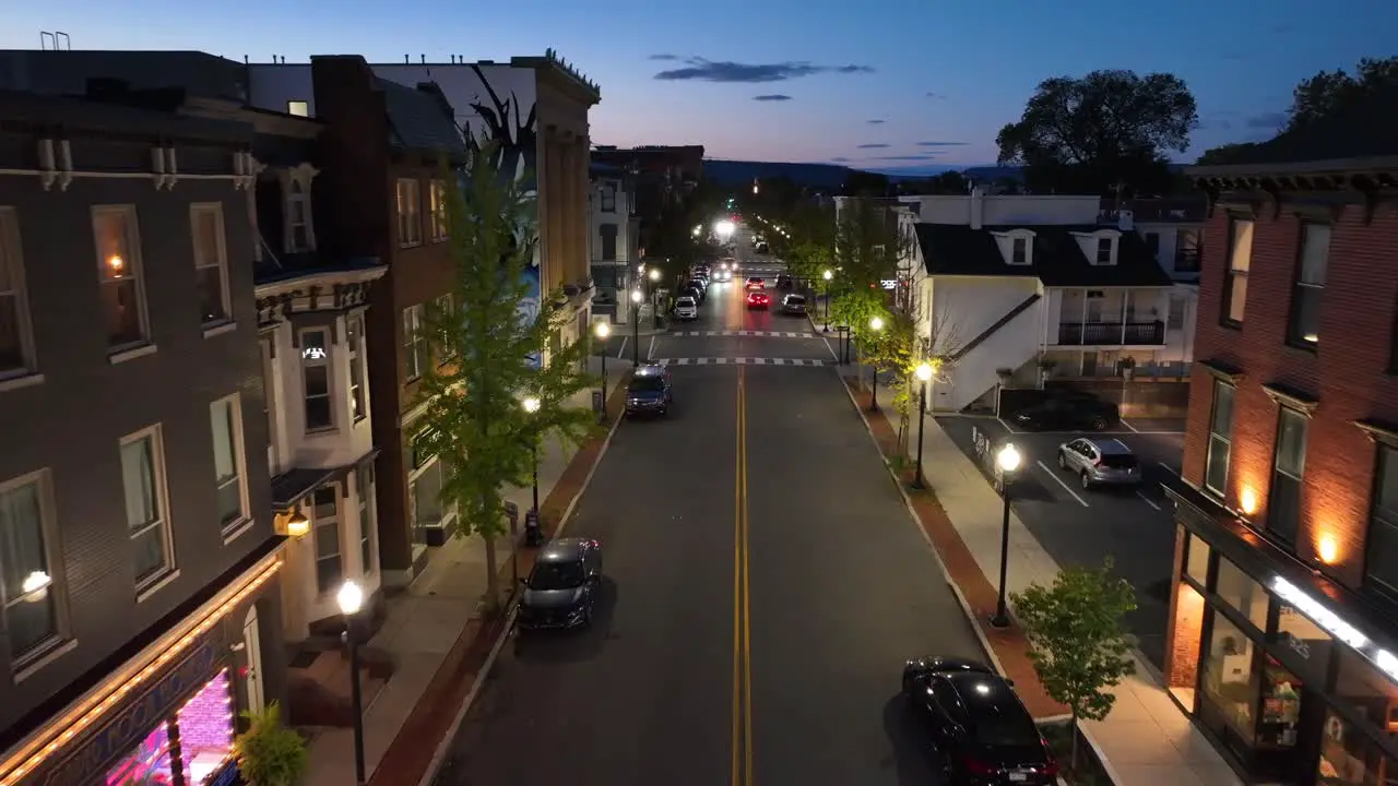 American city street at night