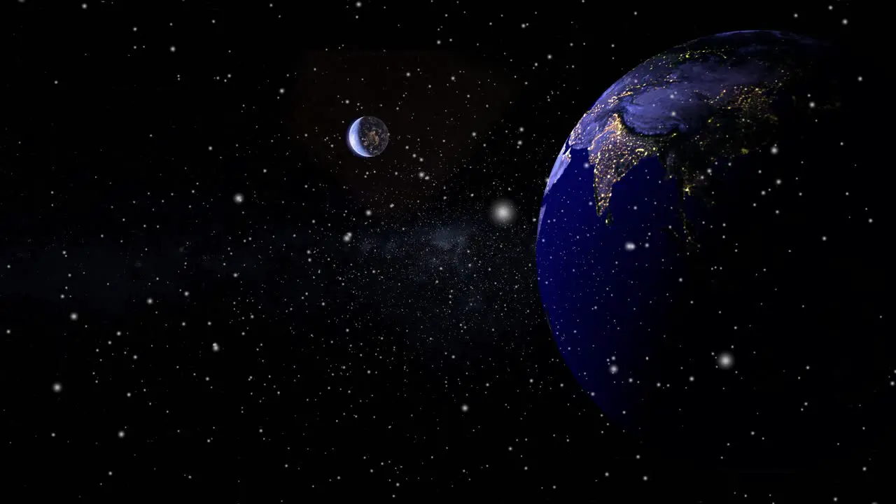 the planet earth and moon rotate each other the universe