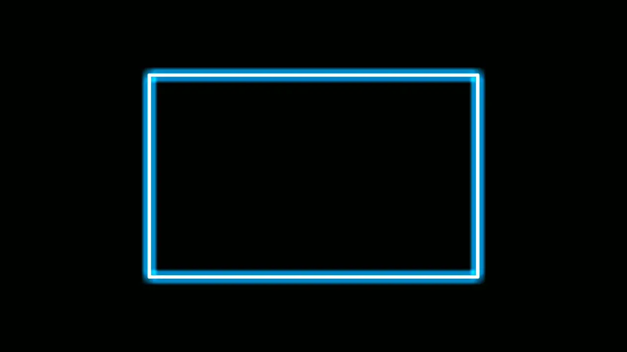 Multicolor Neon light border animation on black background