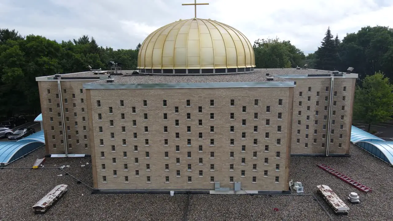 Aerial of a Greek Orthodox Dome feature