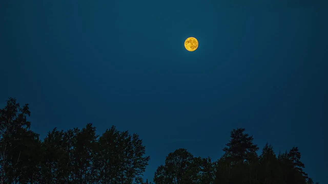 Timelapse of the blue sky with the full moon