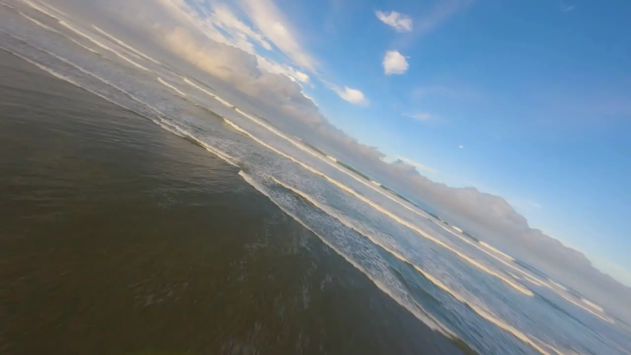 Sunrise FPV drone shot near the beach of