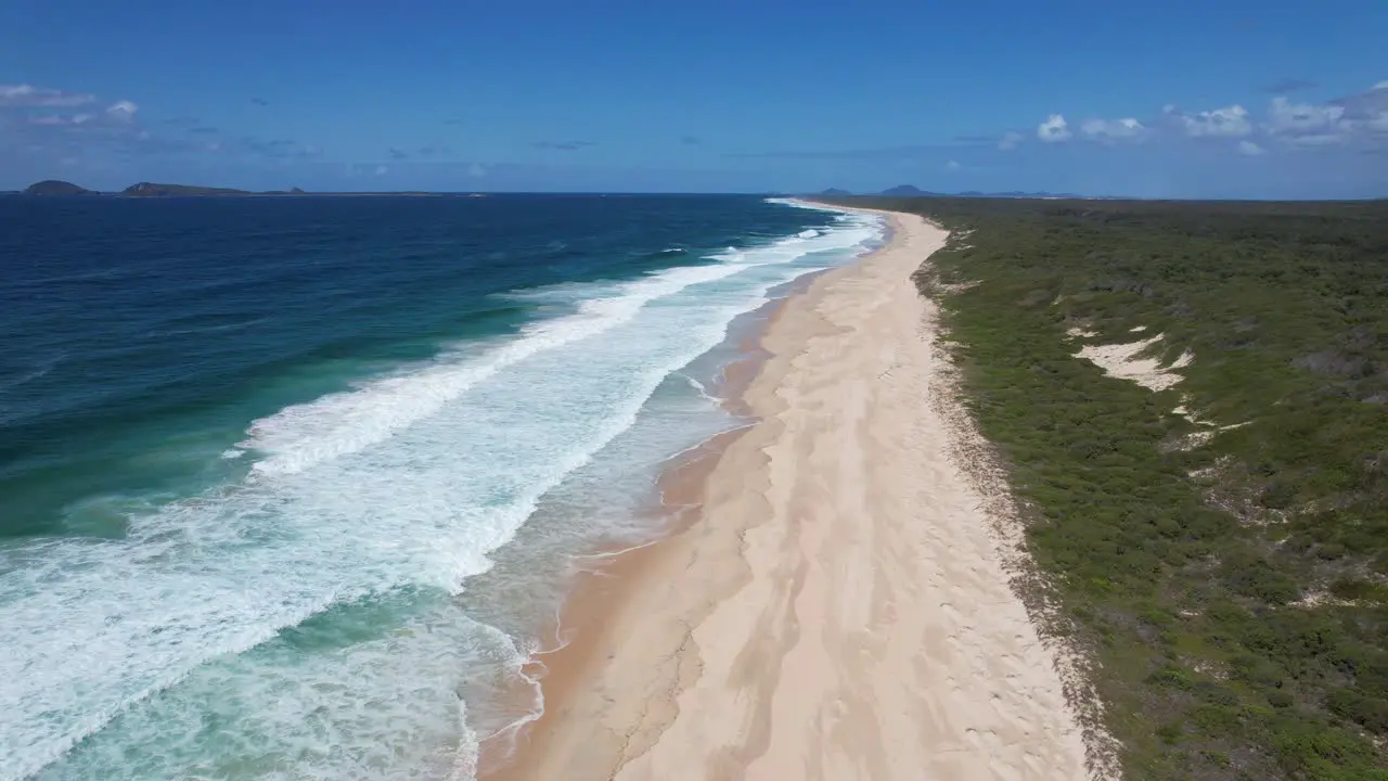 Aerial View Of Waves Over Sand Dunes In Mungo Beach New South Wales Australia