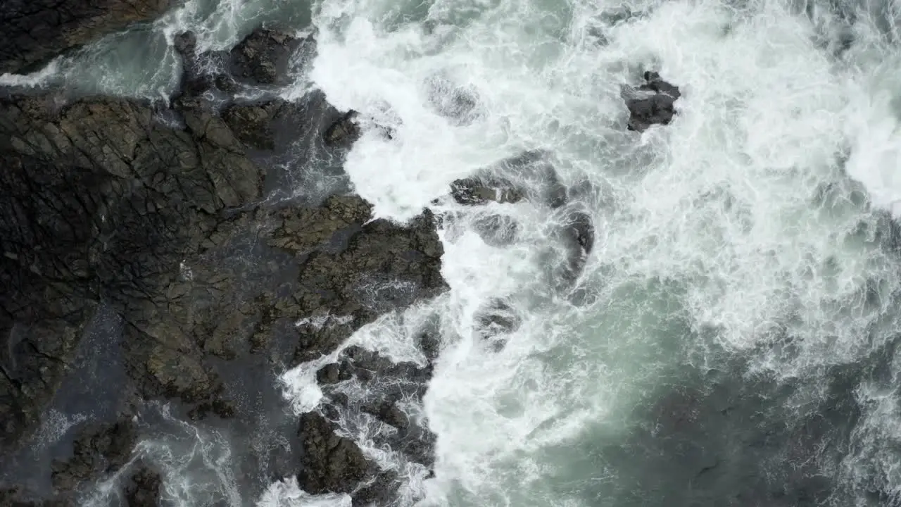 Waves Hit On The Rocks Of Frank Island In Tofino British Columbia Canada