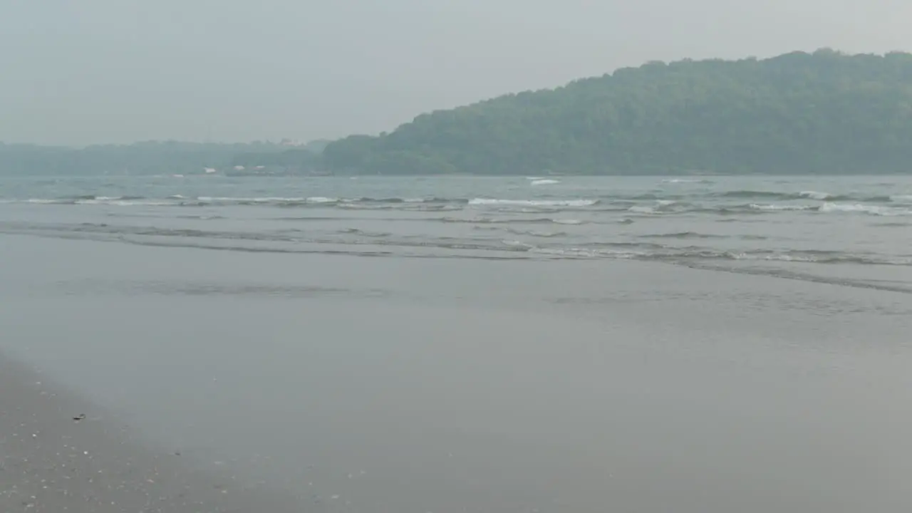 View of a transparent blue sea with beautiful waves on a sunny day in summer