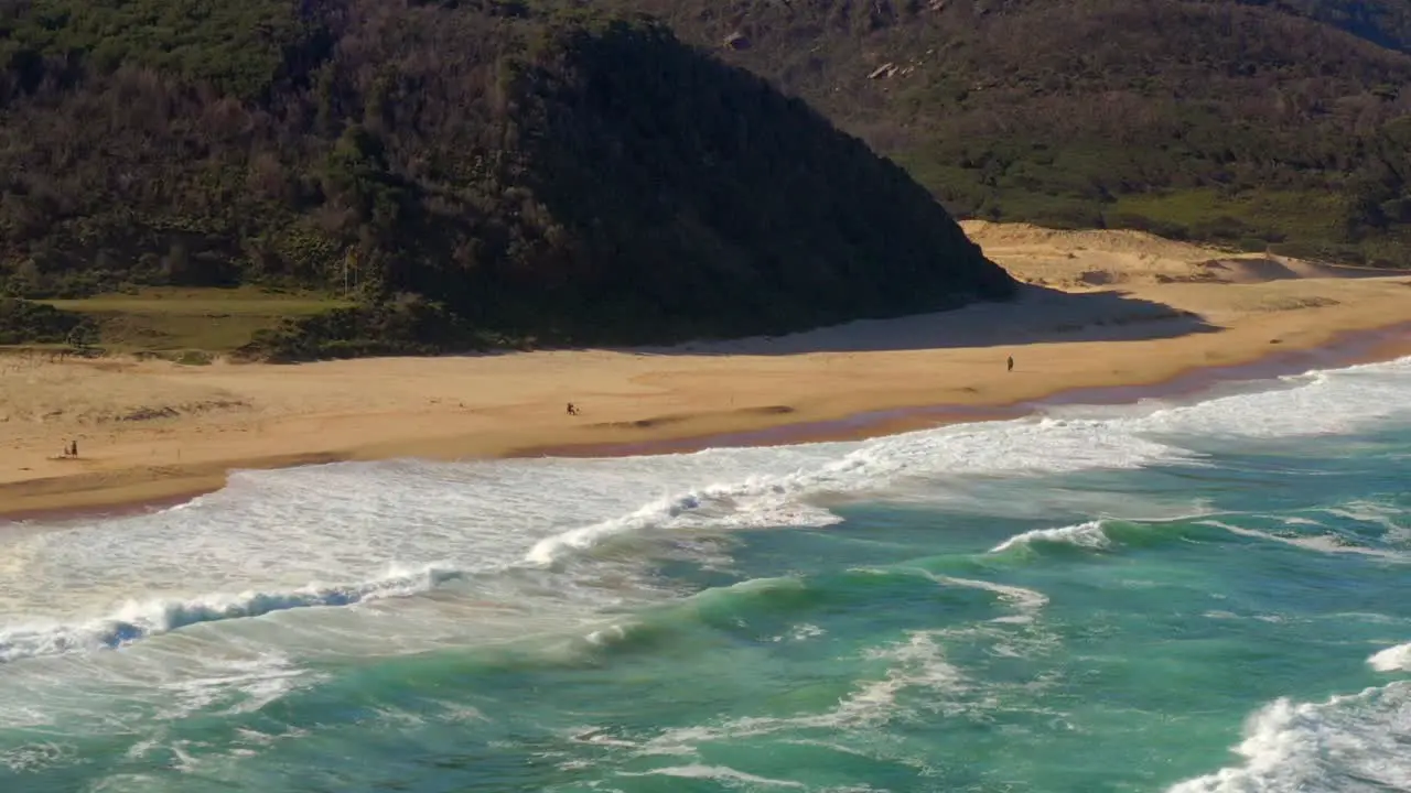 Splashing Waves Onto Shore Of Garie Beach Near North Era Campground At Royal National Park Sydney NSW Australia