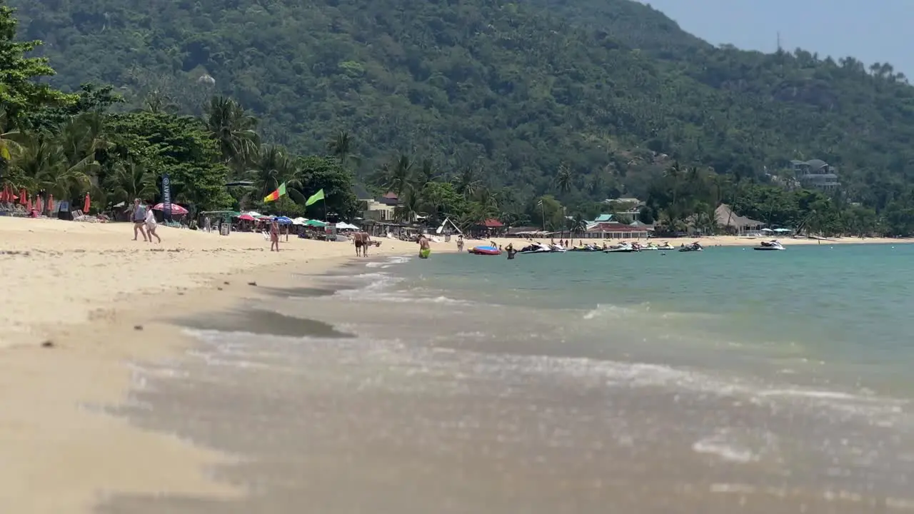 Waves Washing Ashore at Lamai Beach at Koh Samui Island Thailand