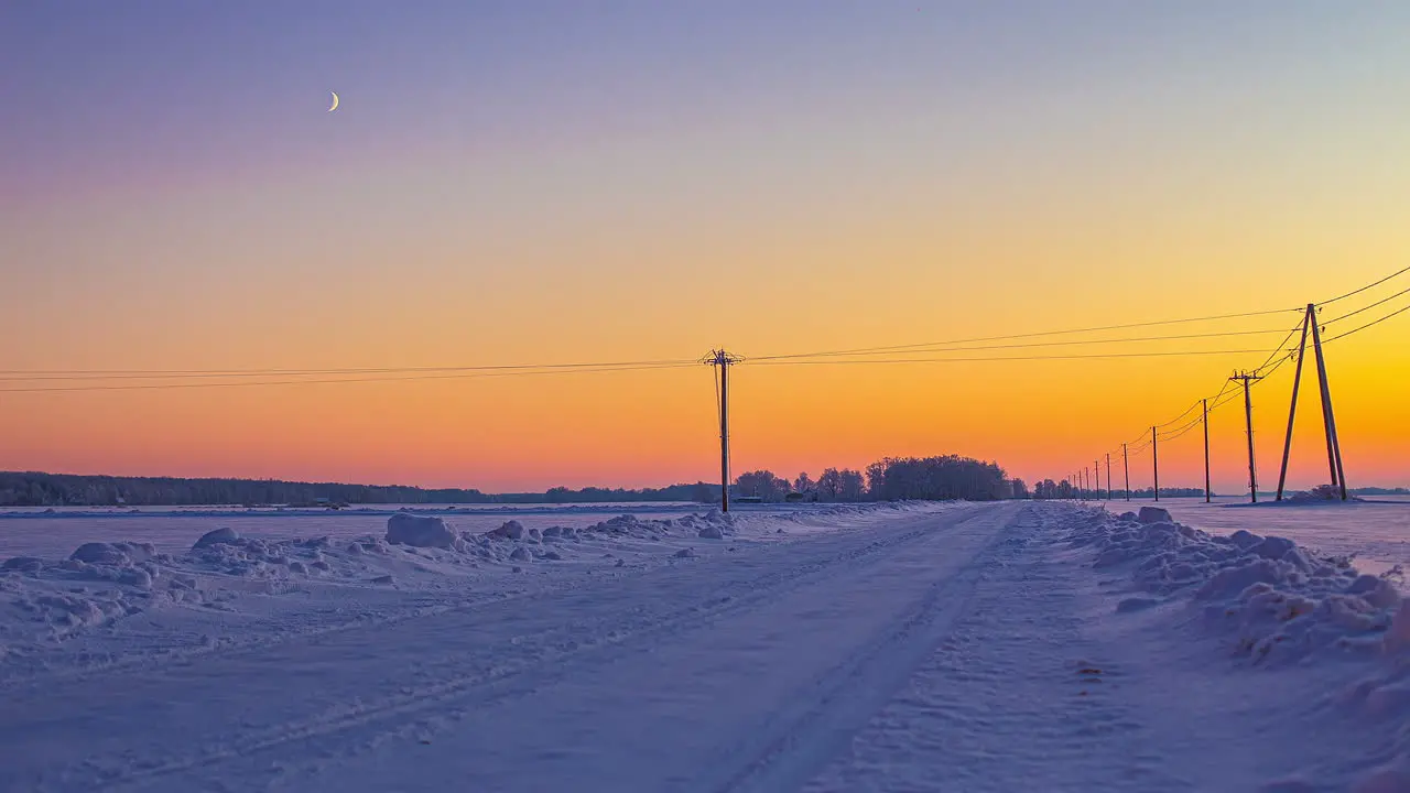 remote snow-covered wilderness road