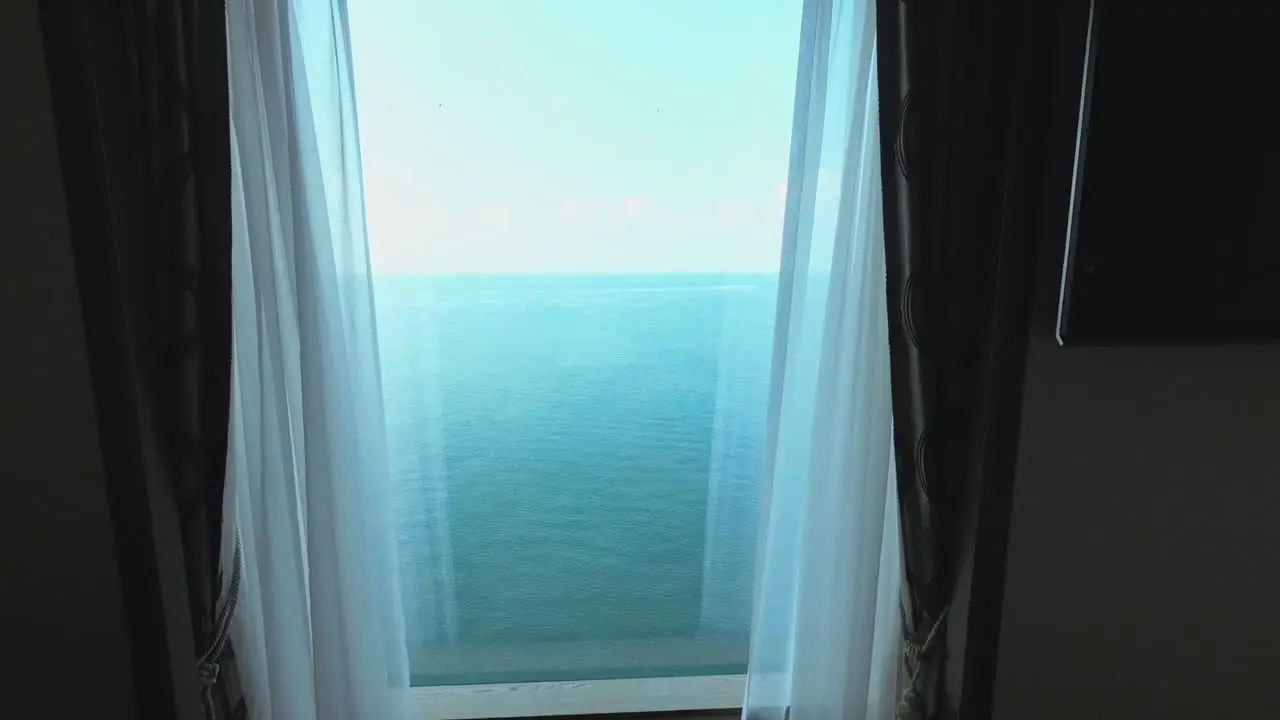 Sea view from cruise window wide view