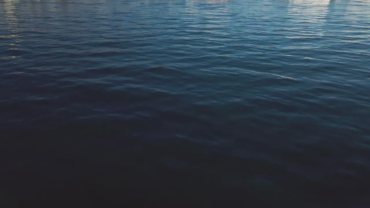 Aerial ocean waves in slow motion tilting up into the horizon to reveal residential coastline