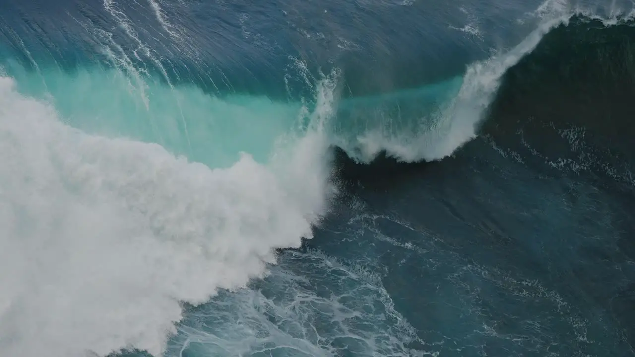 Large ocean wave crashing in super slow motion