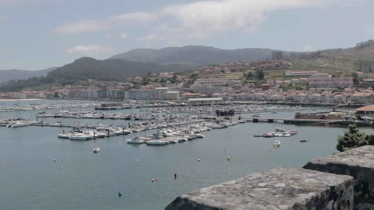 View over Baiona Marina from Monterreal Fort