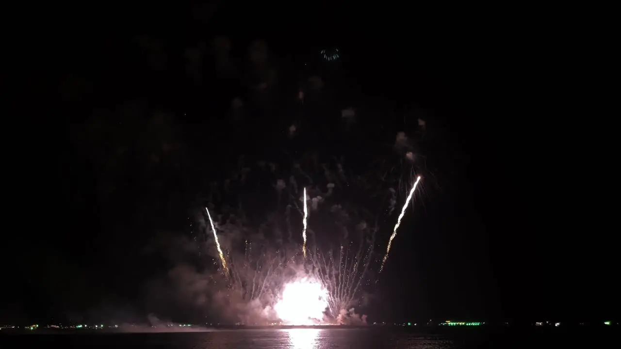 Magnificent festival of colorful fireworks near the seafront