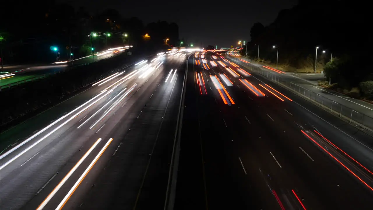 California Los Angeles Fast Time Lapse At Night Of A Highway