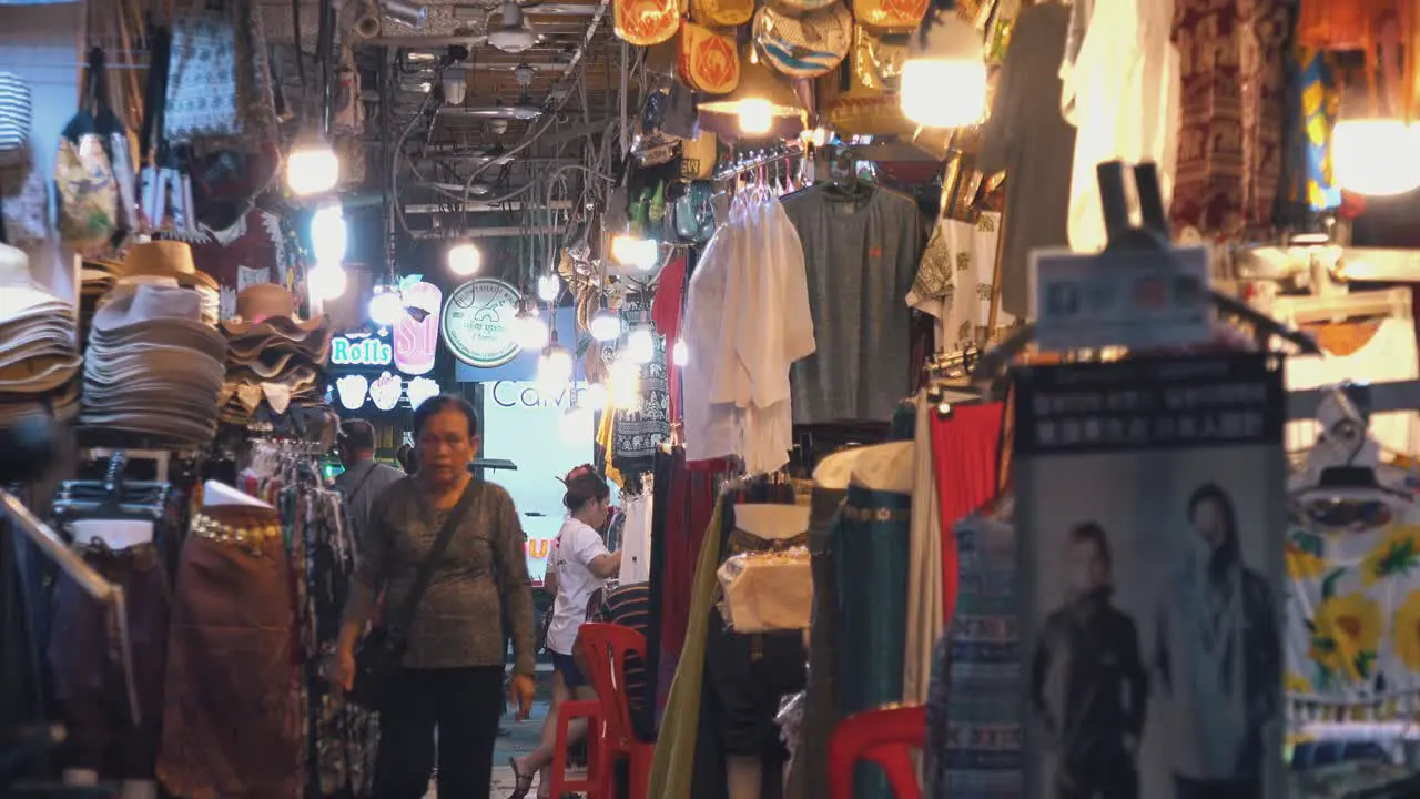 Tourists and Locals Shopping at the Night Market