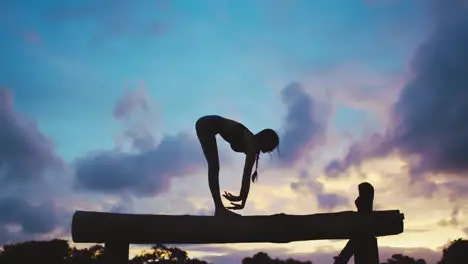 Yoga silhouette and woman exercise against