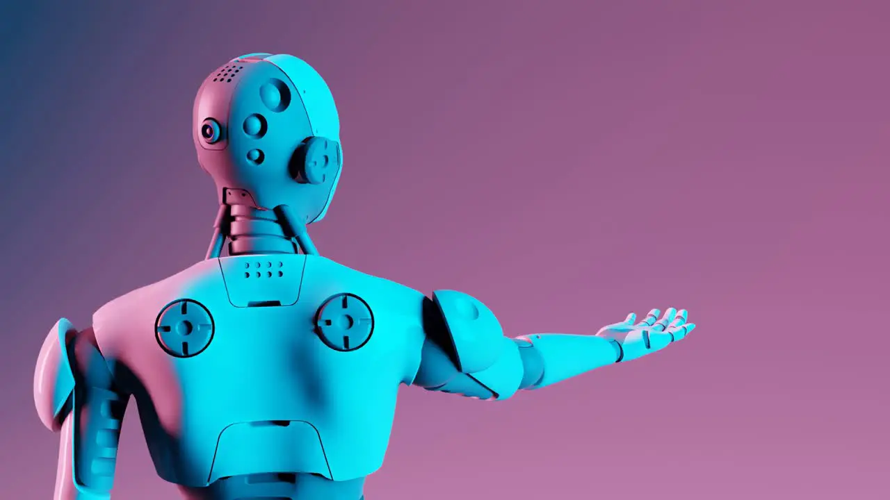 Contemporary Robotic Figure on a Gradient Background