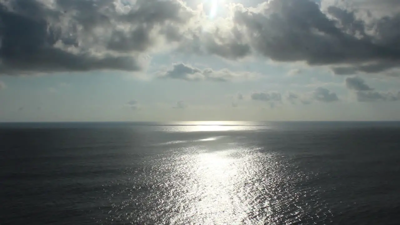 Scenic Oceanscape with Panoramic Horizon and Cloudy Sky