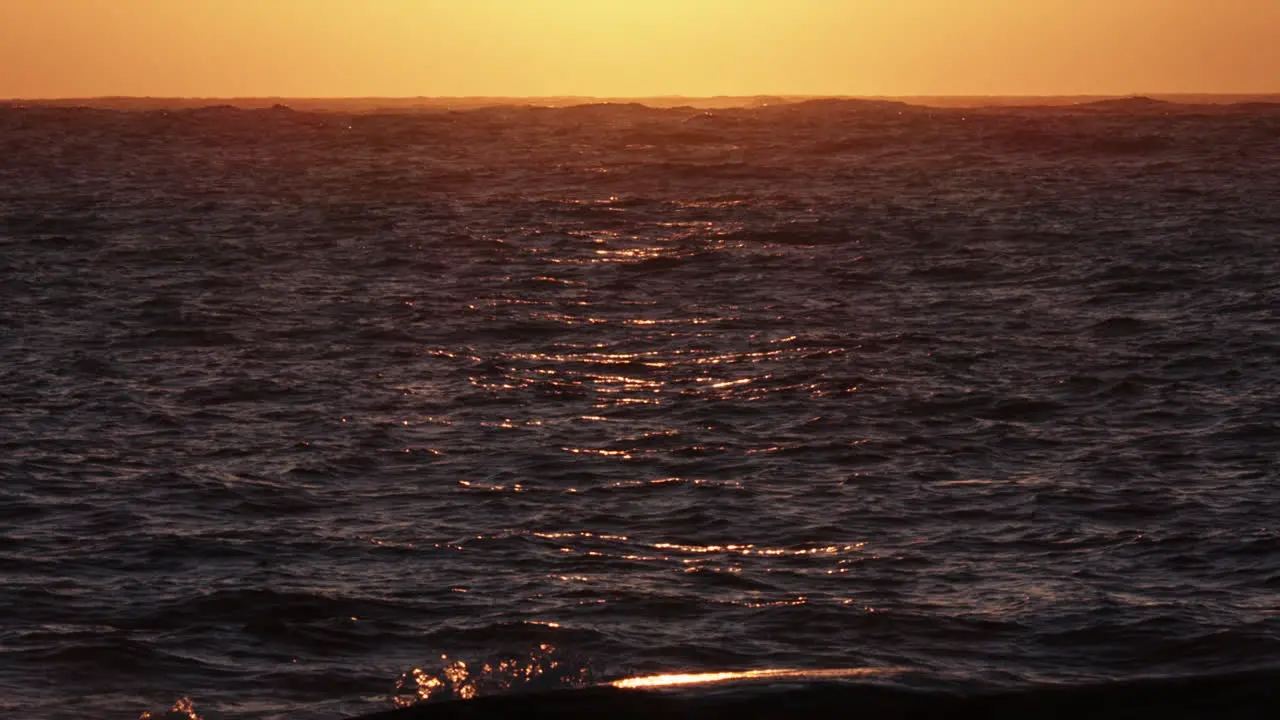 Slow motion shot of waves on the Skagerrak sea at Justoya island on a sunny morning in Aust-Agder Norway