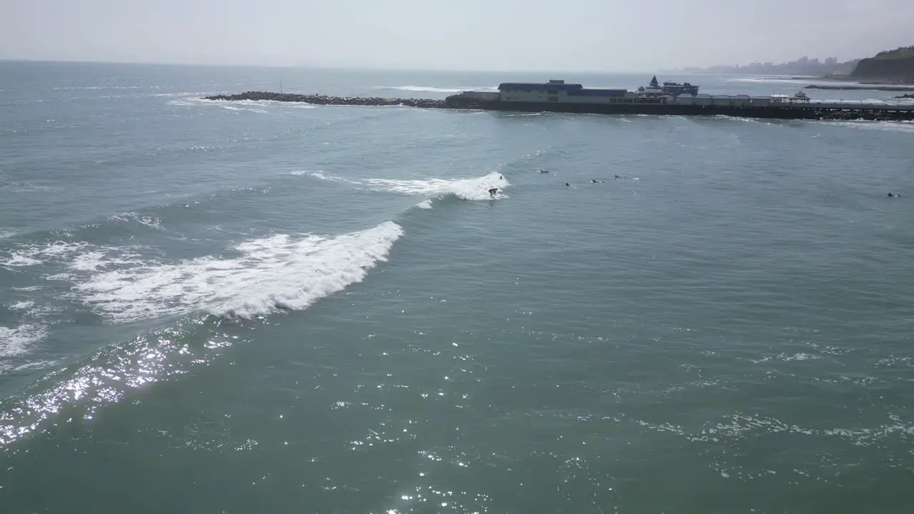 Aerial spinning wide shot of the sea in