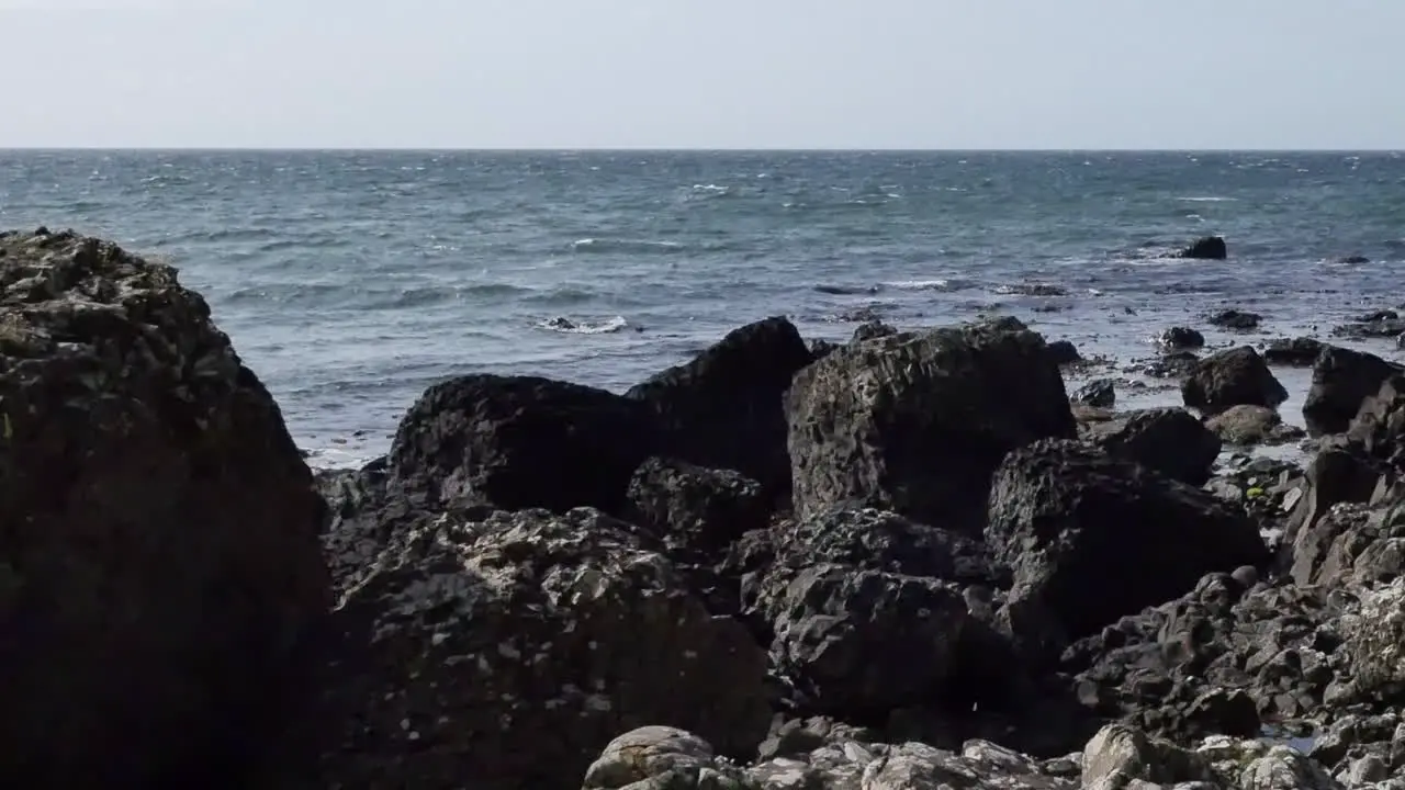 Northern Ireland Rocks By Shore En Route To Giants Causeway Pan 