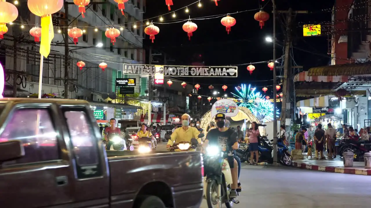 Vehicles and night lights on the move