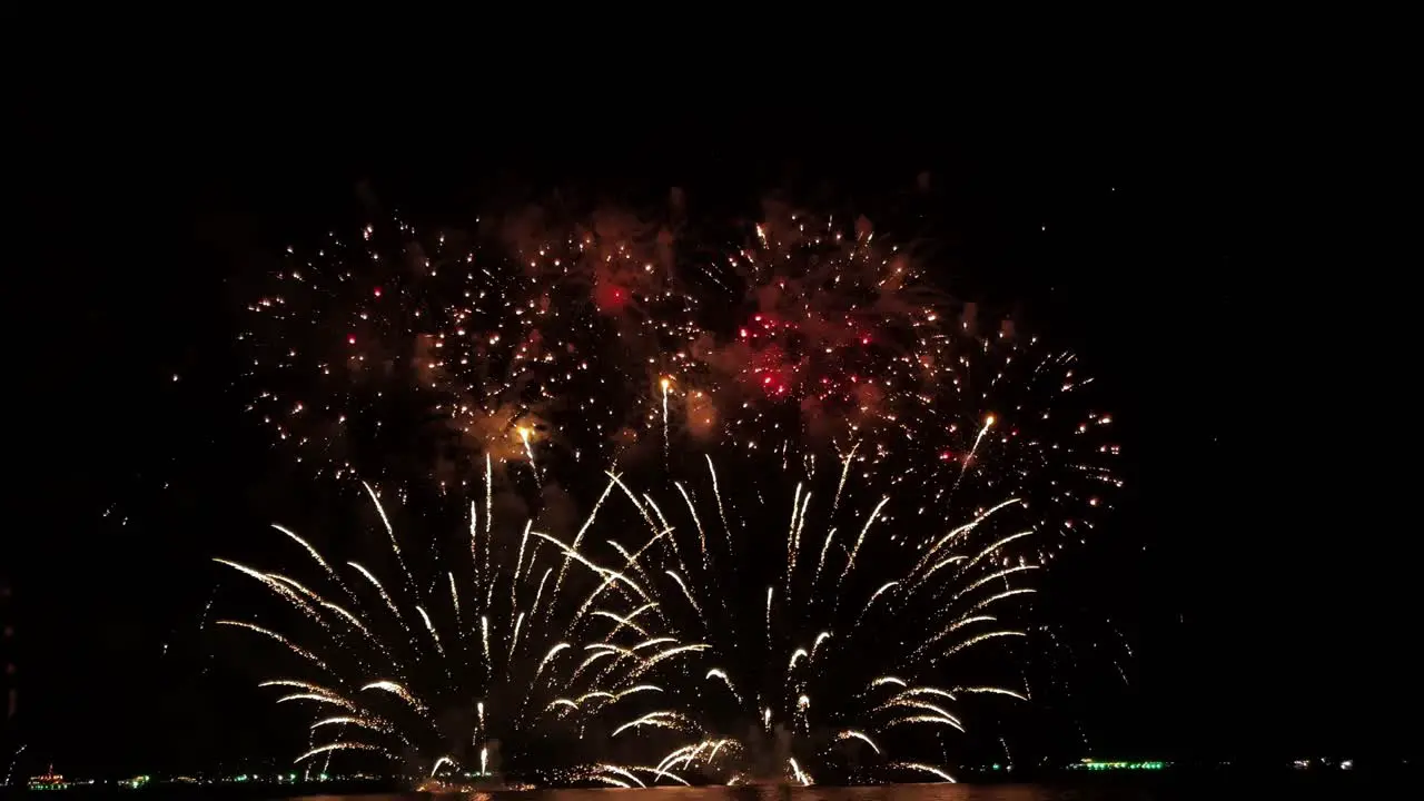 Fantastic fireworks festival at the end of the year near the seafront