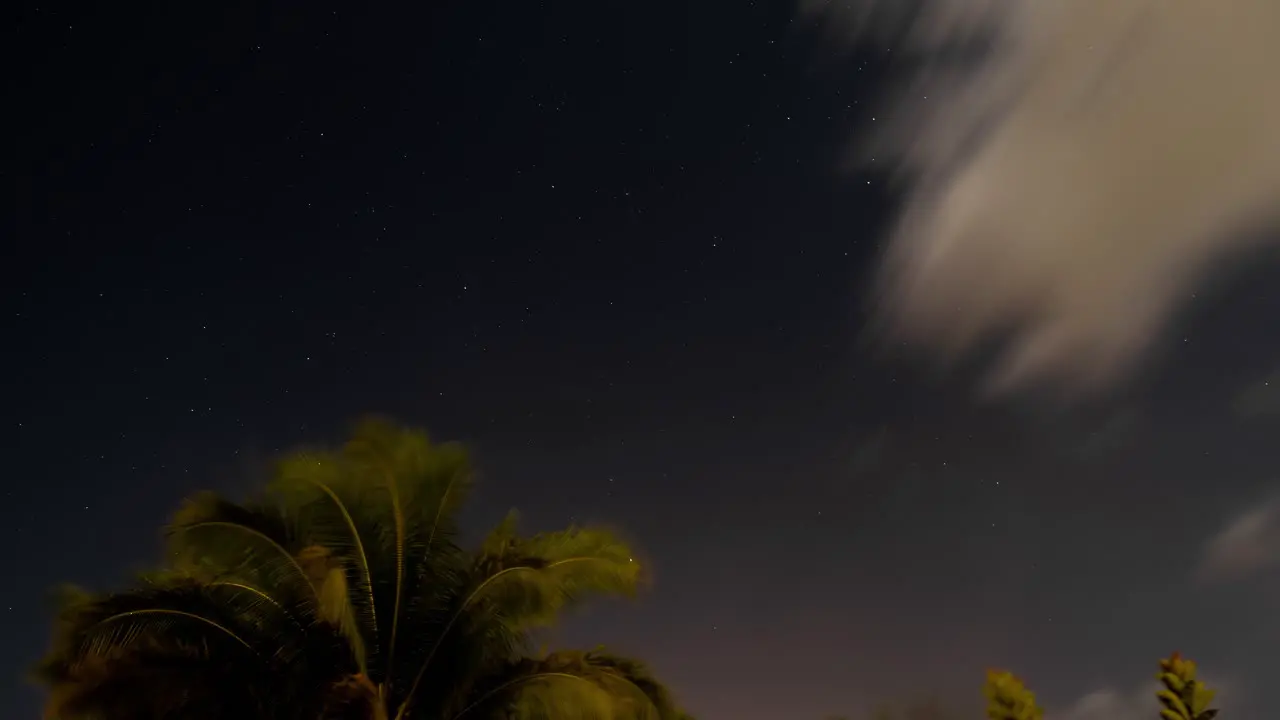 Milky Way star time lapse at night clouds passing by fast