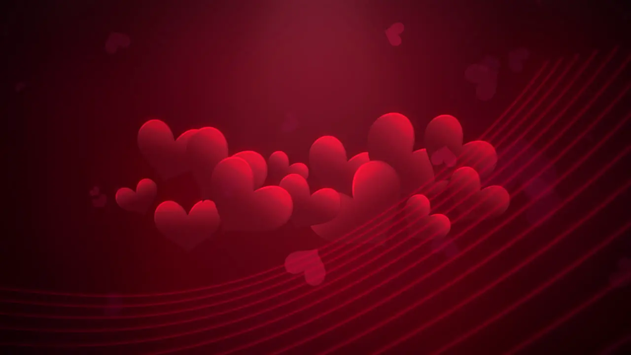 Animation closeup motion romantic hearts on Valentines day 30