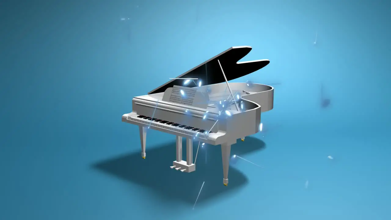 Spilling Music Notes Piano Blue