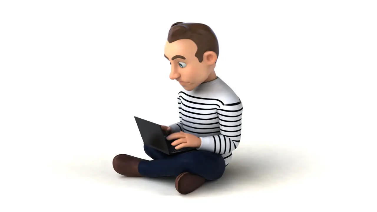 Fun Cartoon Casual Guy Coding Animation