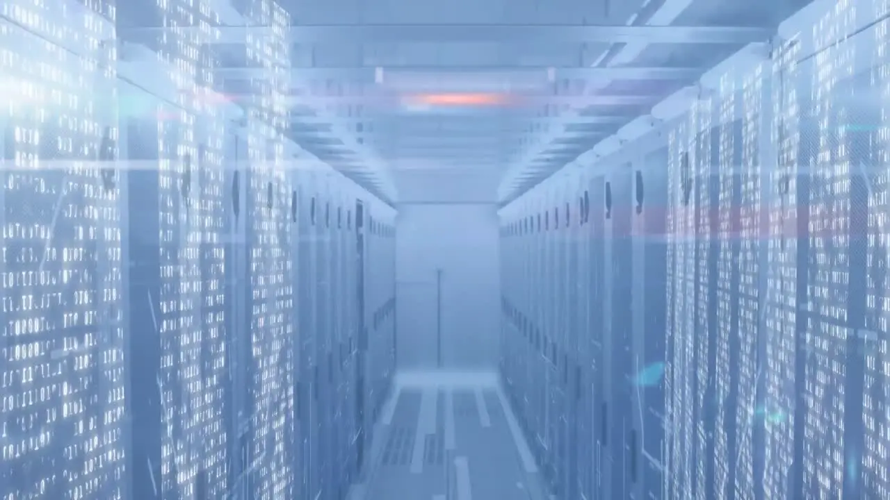 Animation of lights and data processing over servers