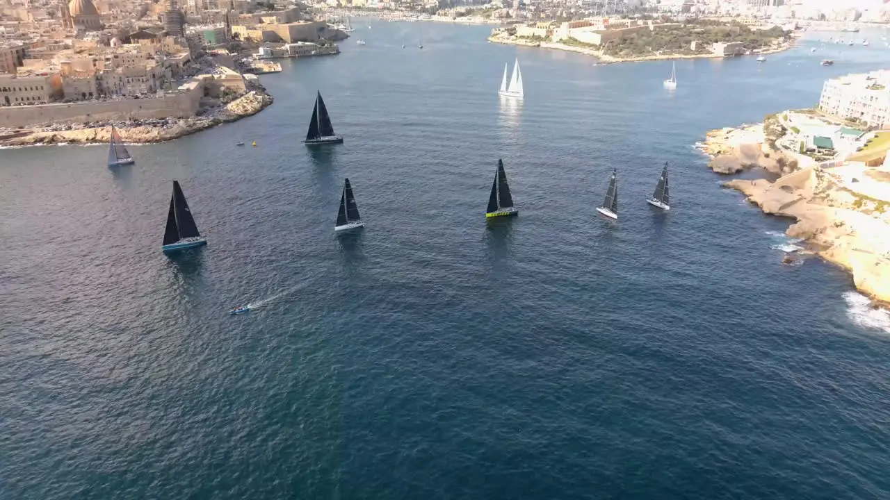 Drone shot of Malta's Yacht race