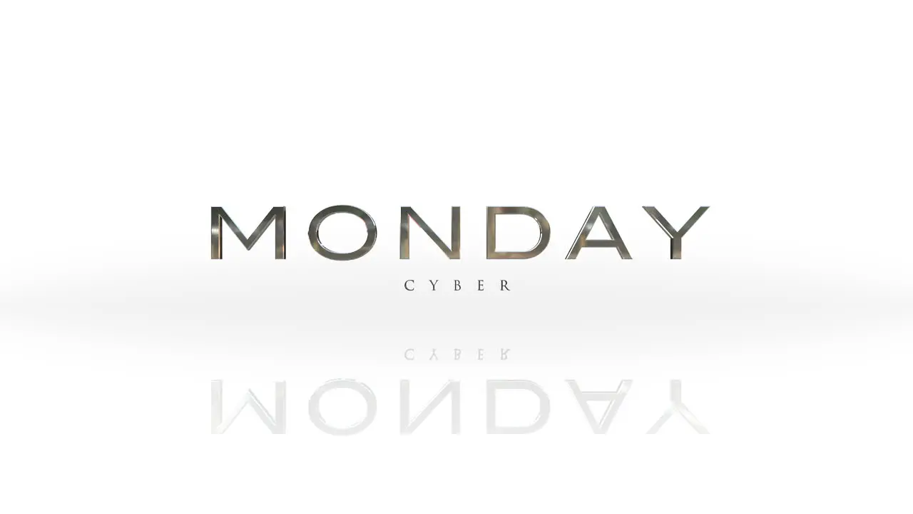 Elegant Cyber Monday design on a sleek white gradient