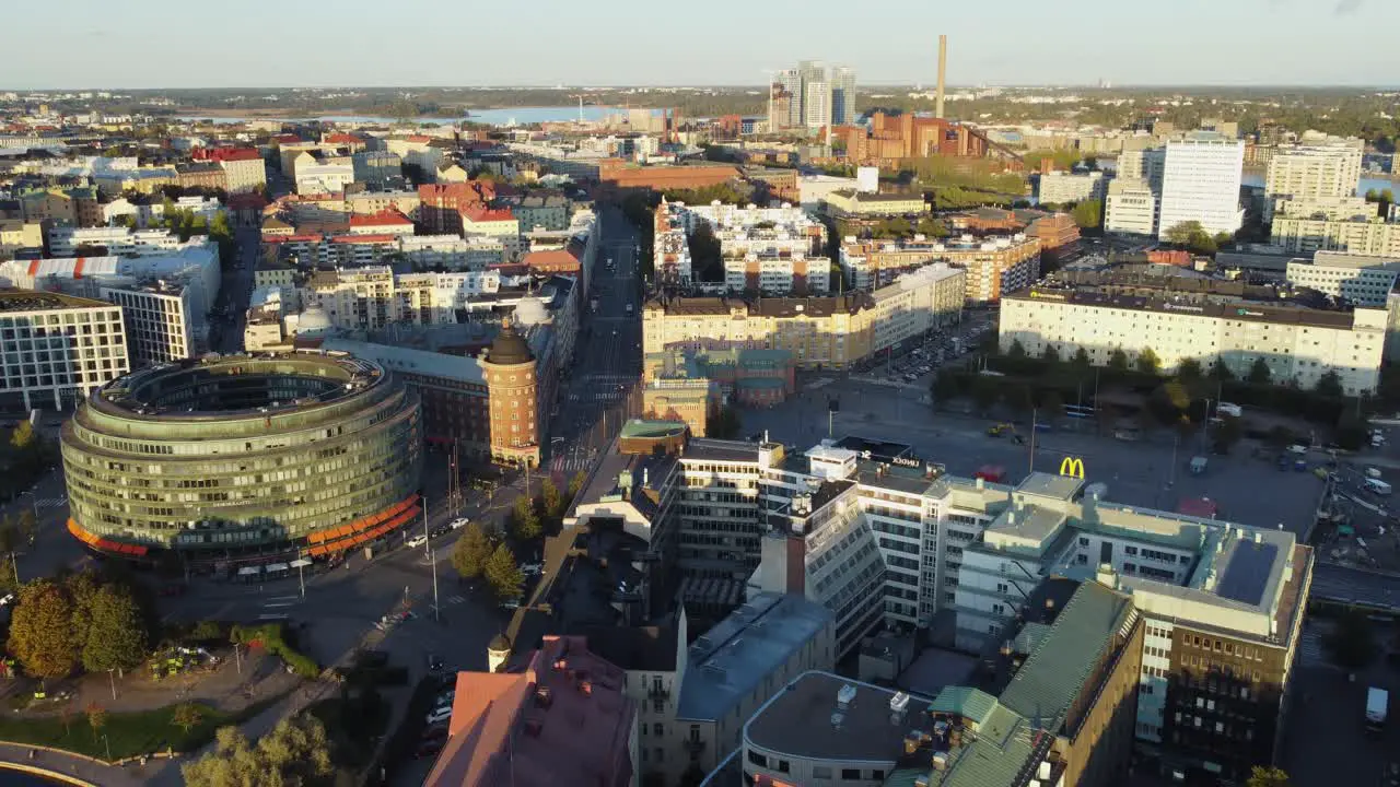 Aerial view Old and new building architecture in Helsinki Finland