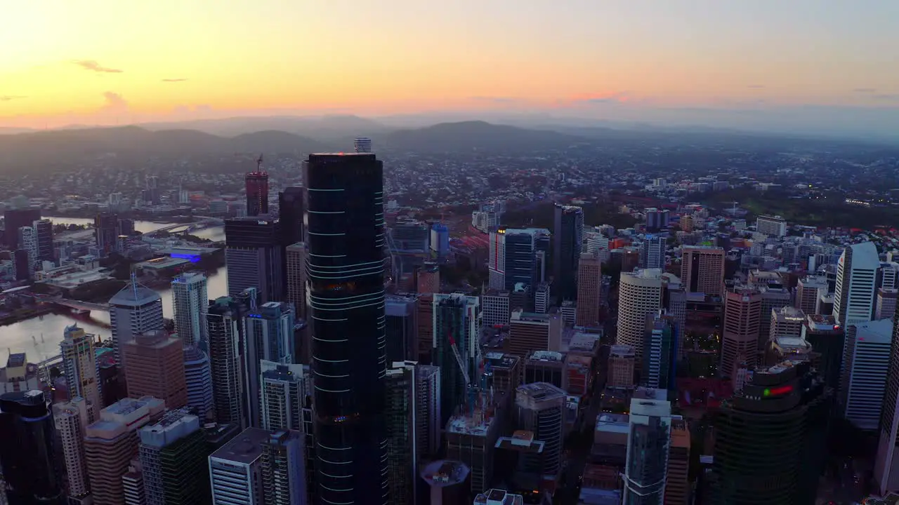 City Landscape Of Modern High-Rise Buildings And Towers In Brisbane Capital Of Queensland