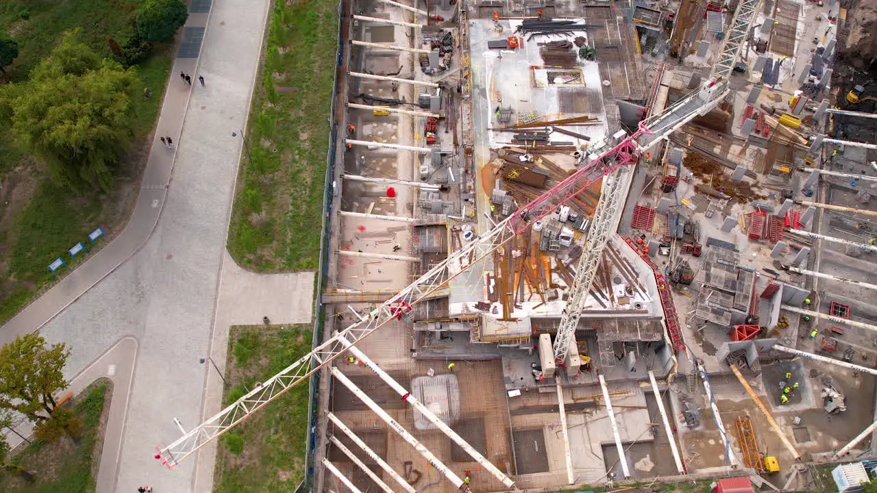 Tower Crane At Construction Site In City Centre Of Gdansk In Poland