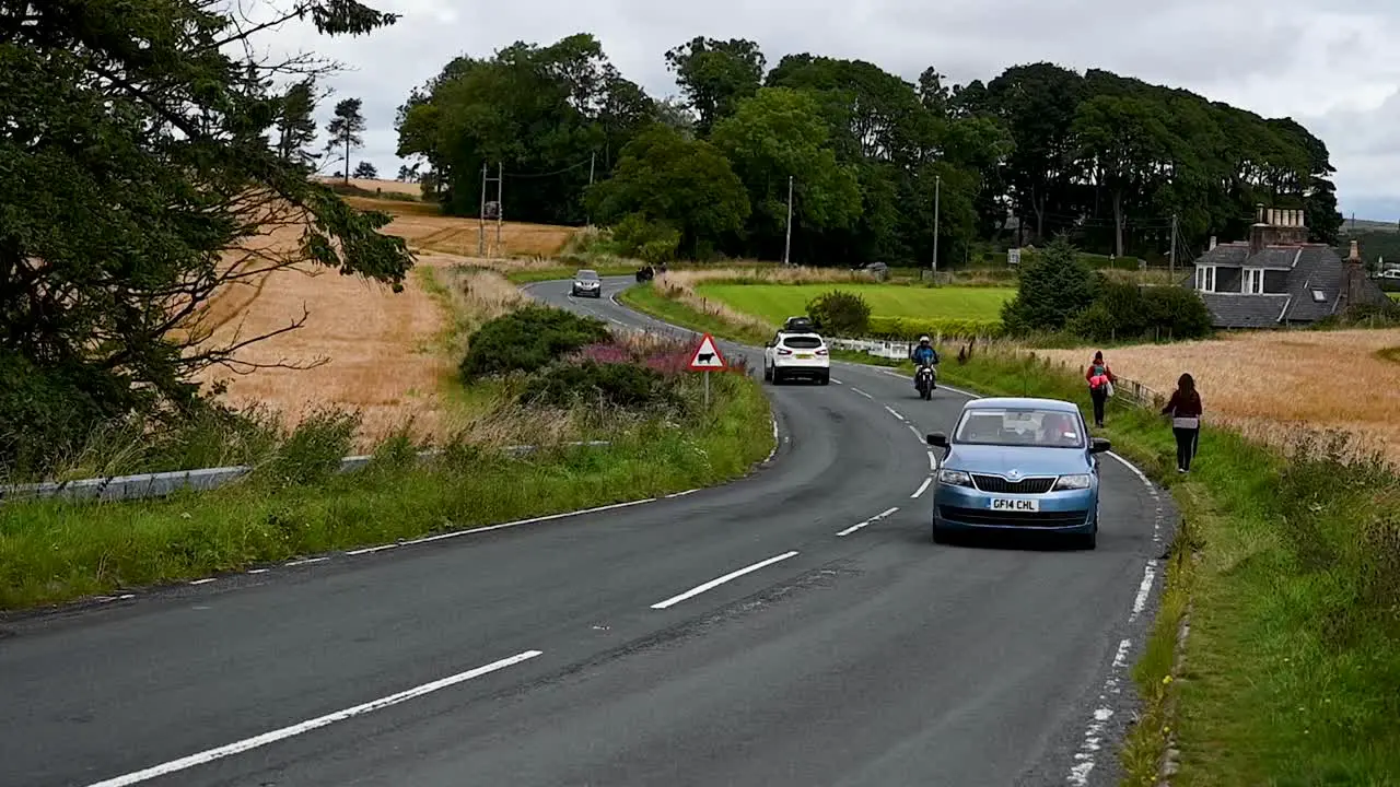 Cars driving through Dundee Scotland United Kingdom