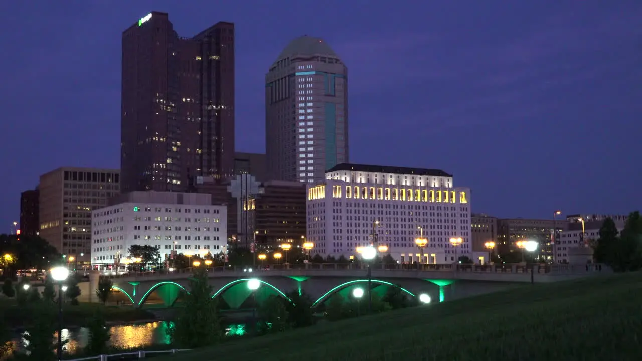 Columbus Ohio August 3 2019 The nighttime skyline of Columbus Ohio on August 3 2019