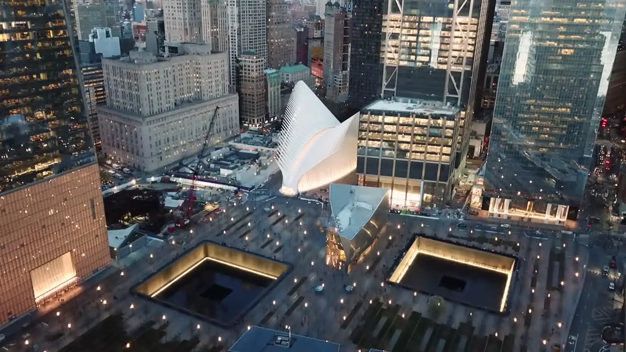 Modern buildings and skyscrapers in New York during the evening