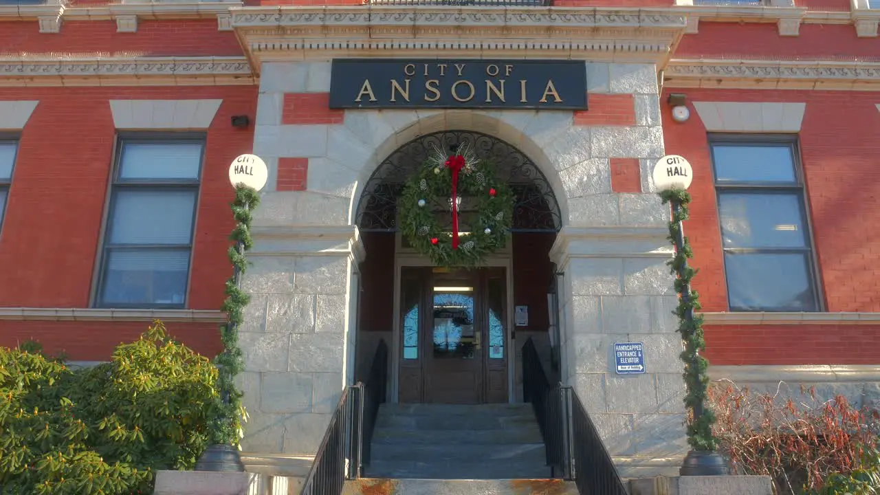 Town Hall Front Exterior In The City Of Ansonia In New Haven County Connecticut United States