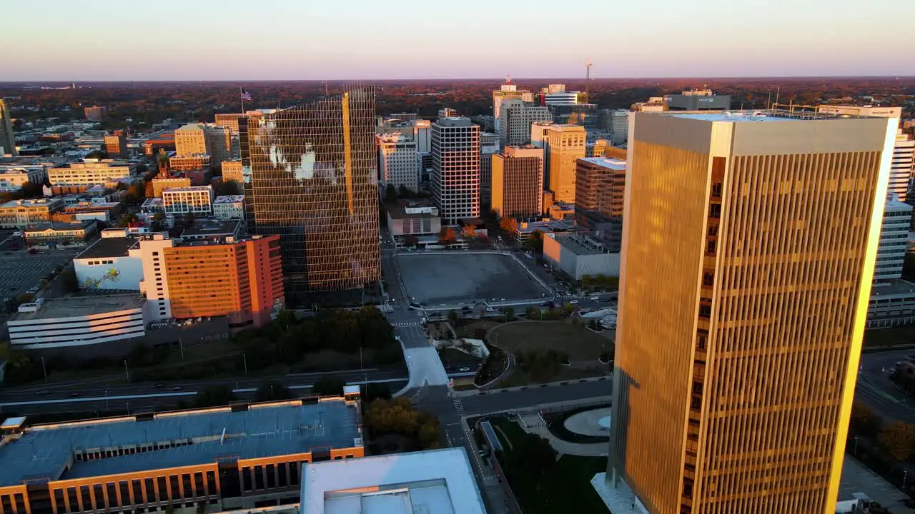 Downtown at Golden Hour in Richmond Virginia | Aerial Flyover | Summer 2021