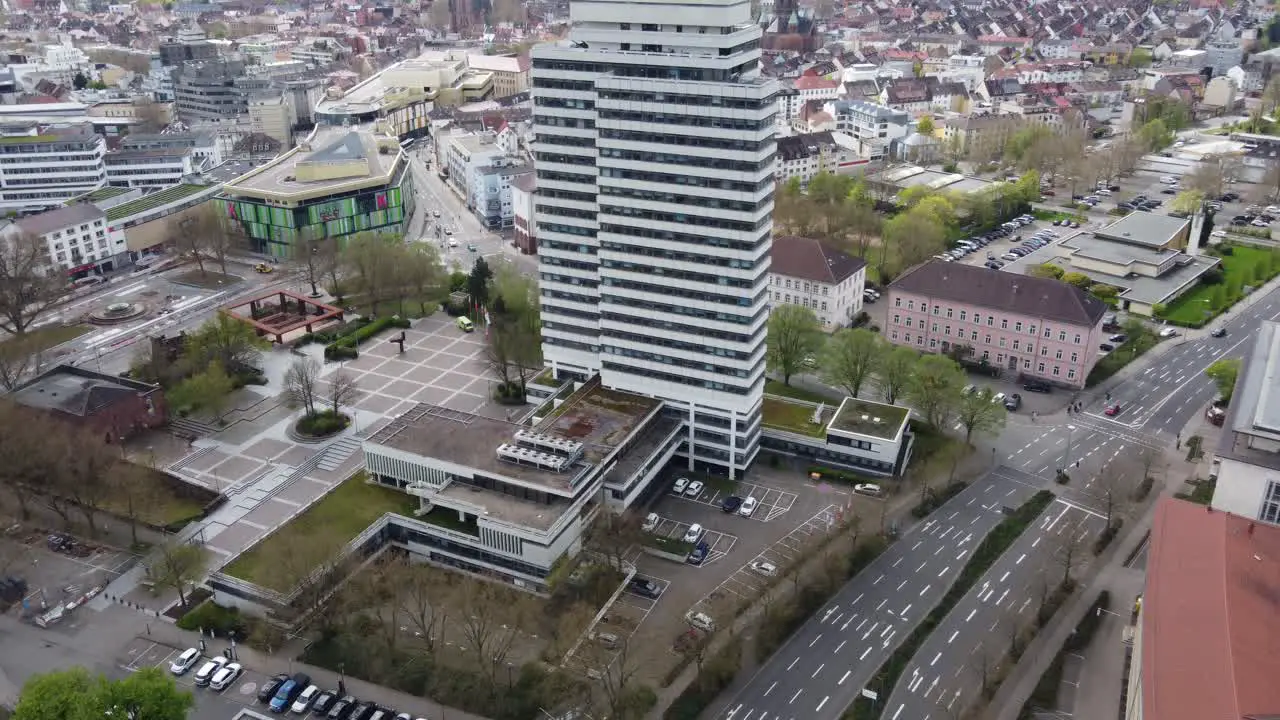 Aerial cityscape of Kaiserslautern city Germany