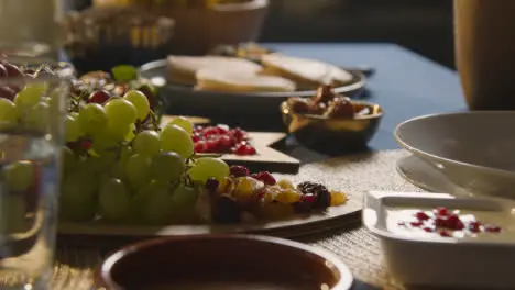 Muslim Family Table At Home Set For Iftar Meal Breaking Daily Fast During Ramadan 2